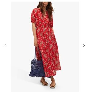 MANGO Red Floral Dress
